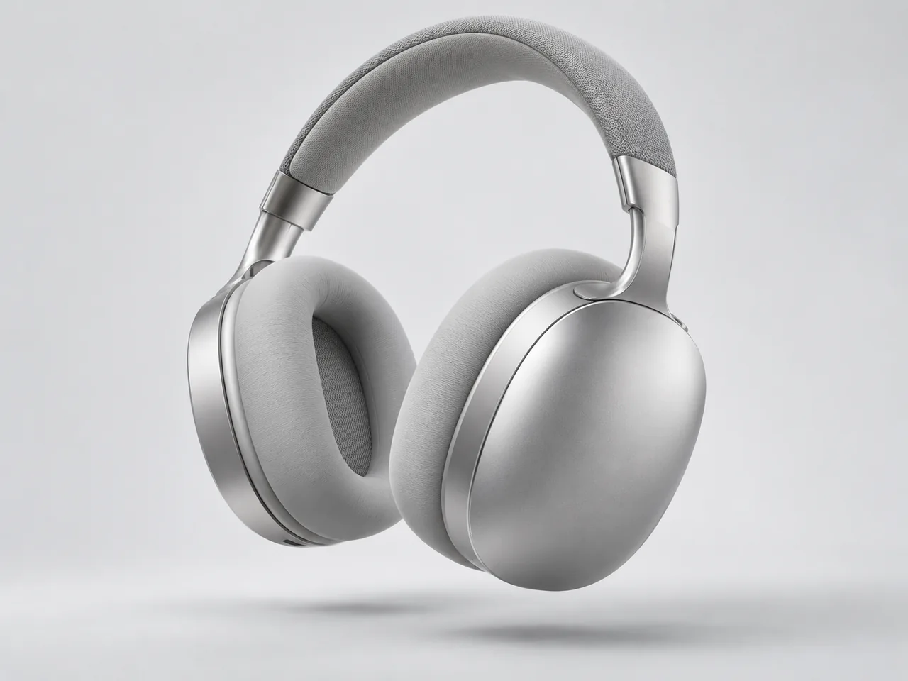 Silver headphones — demonstration product visualization